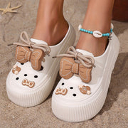 Women's Cartoon Wooden Clogs Lightweight EVA Sole Outdoor Garden Mules