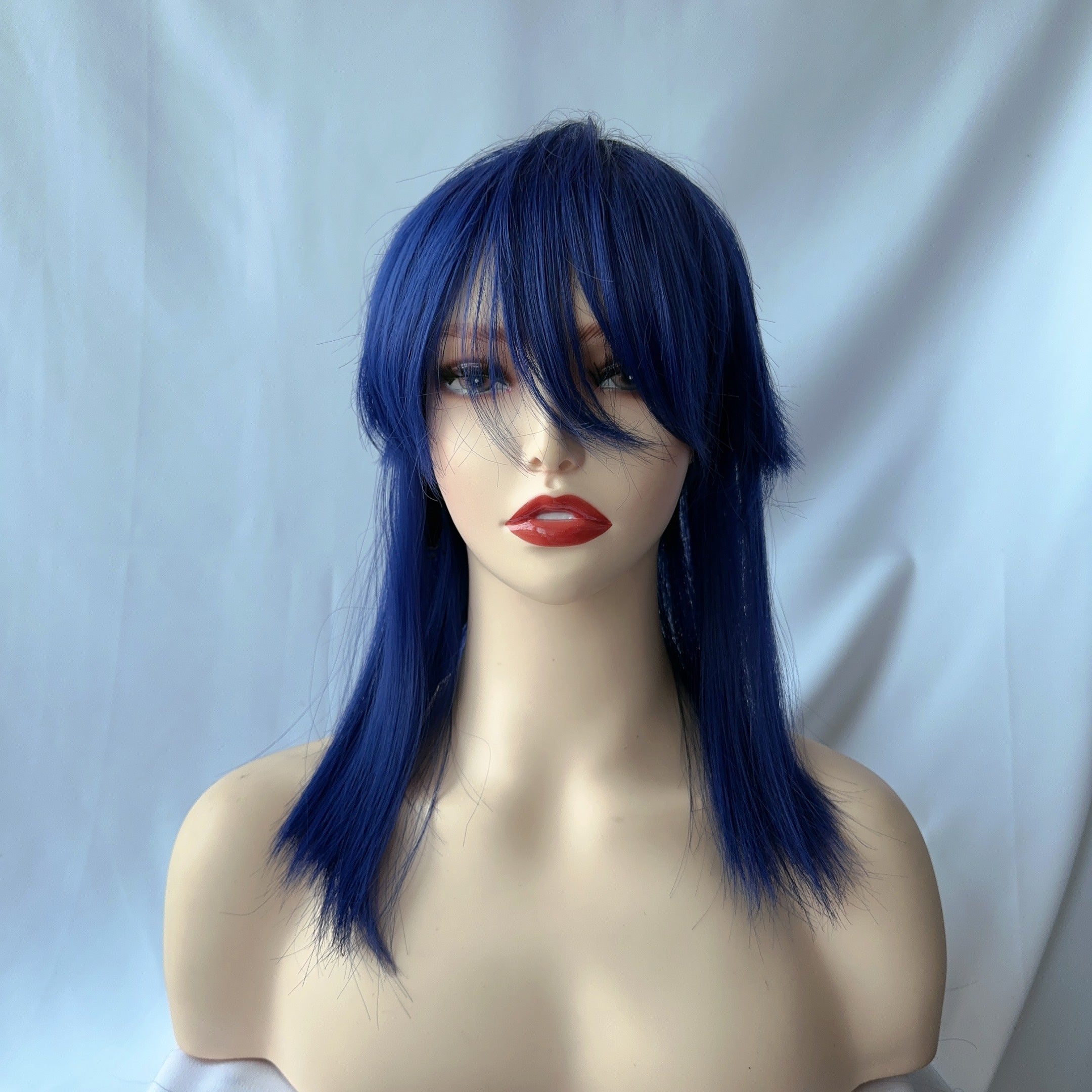 Red Long Tail Wig for Anime Cosplay Heat Resistant Hair Extension