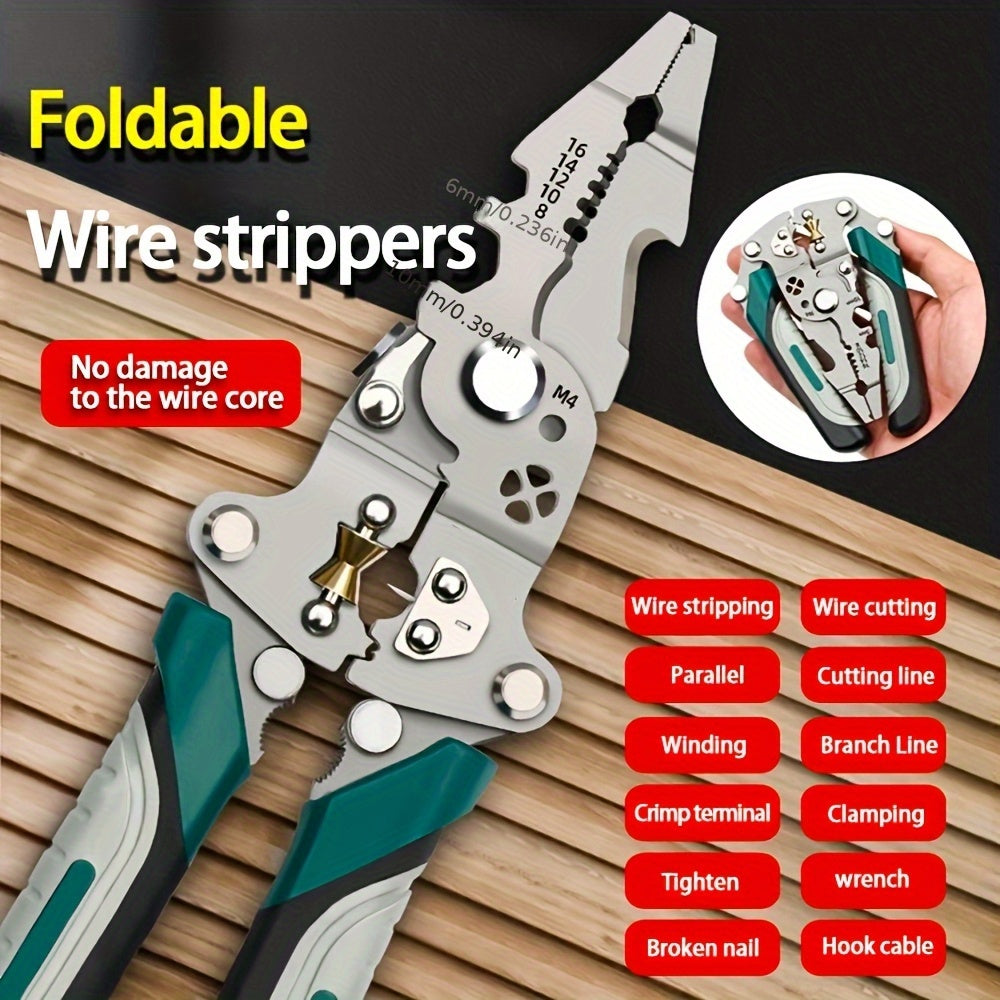 Multi-Functional Foldable Wire Strippers for Electricians and Household Use