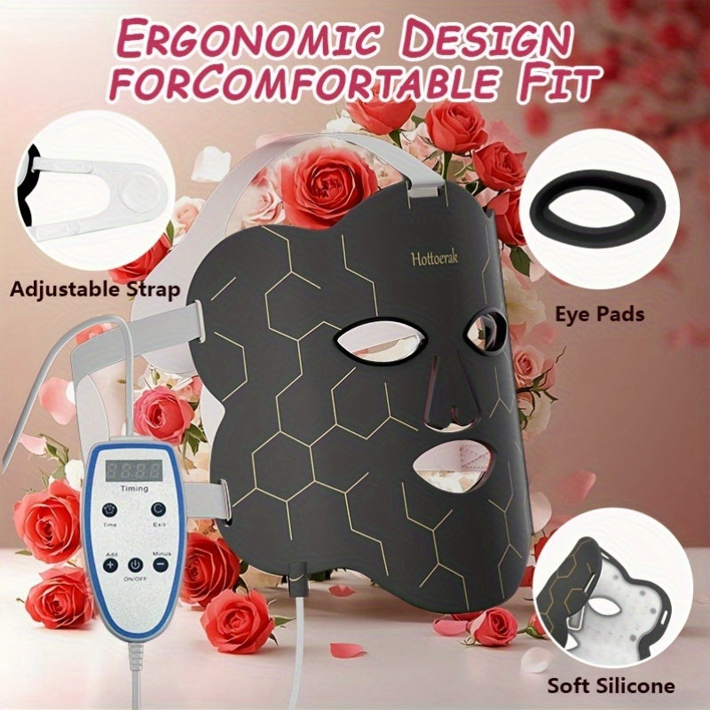 LED Facial Mask for Face and Neck USB Powered Skin Rejuvenation Light Therapy Modern Durable