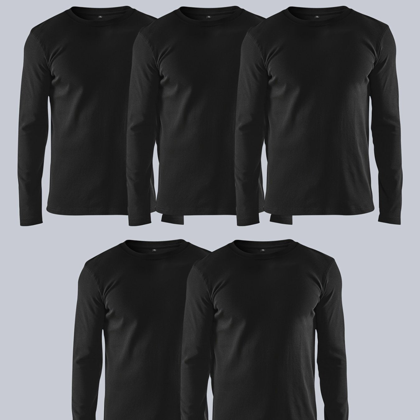 Набор из 5 больших мужских футболок с длинным рукавом для спортивной повседневной носки, большие и высокие размеры