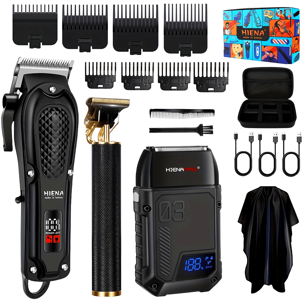 Cortapelos profesionales para hombres, cortapelos de barbero inalámbricos, batería de litio de 1500mAh