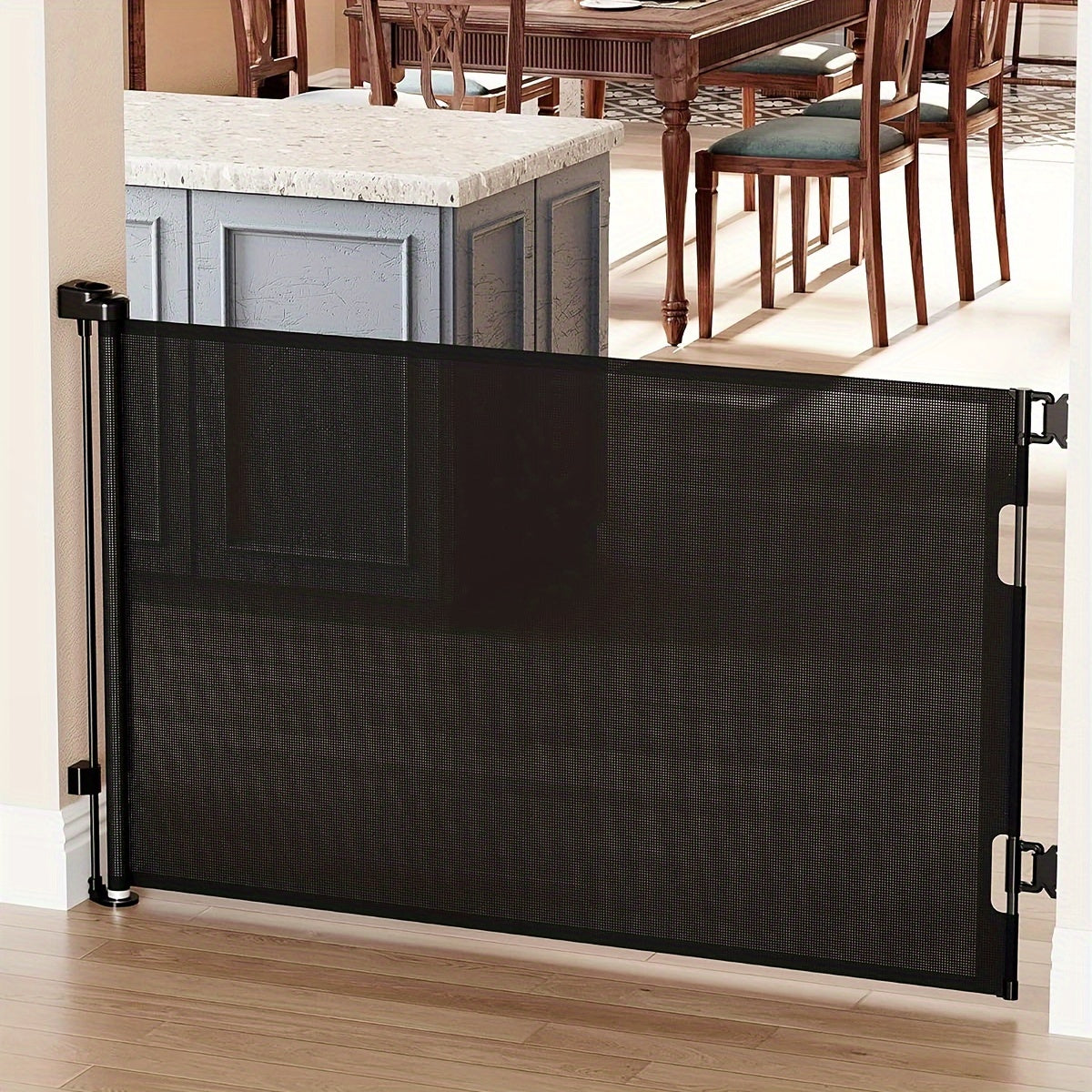 Retractable Baby Gate for Stairs and Doorways Mesh Safety Gate 83.82cm Tall