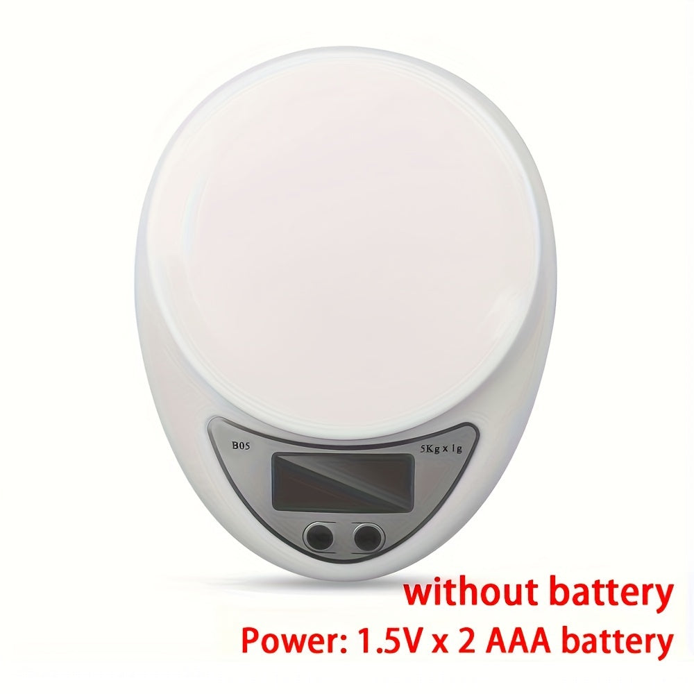 Digital Kitchen Scale 5kg with LED Display Food Weighing Tool for Baking and Cooking