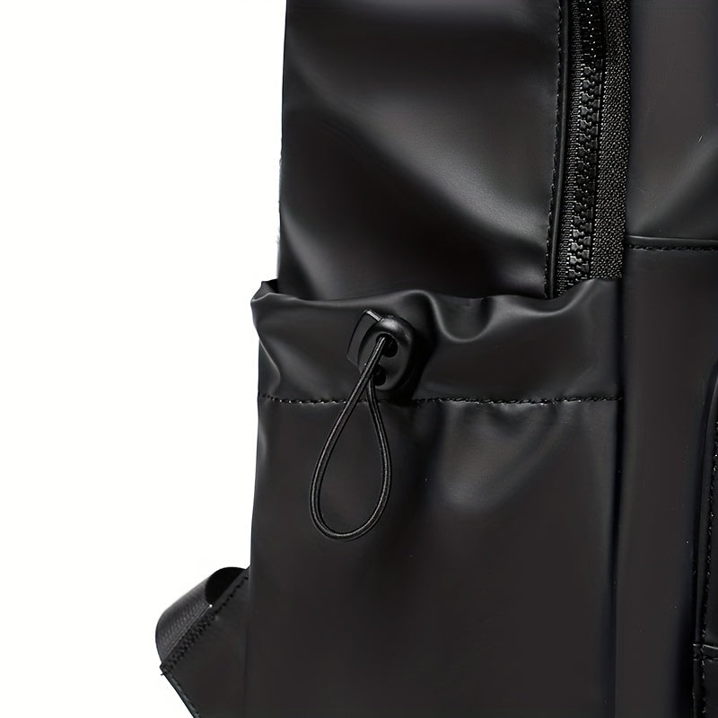 Men's 14-Inch Polyester Laptop Backpack for Travel Casual and School Black