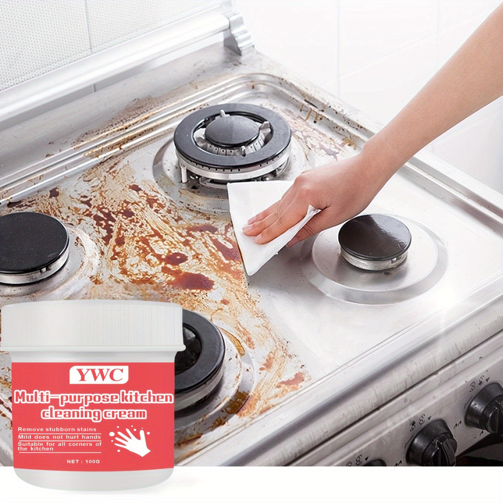 Cleaning Paste for Kitchen Stove and Bathroom Surfaces, Heavy Duty, Multi-Purpose