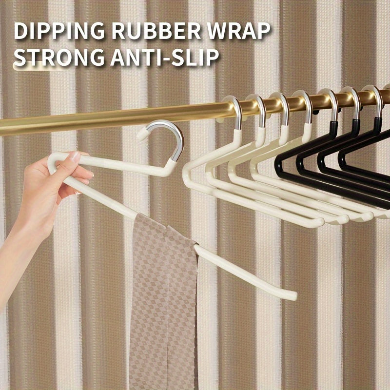 20 шт. металлических вешалок для одежды, экономящих место, Z-образной формы, с нескользящим покрытием, из нержавеющей стали, органайзеры для шкафа