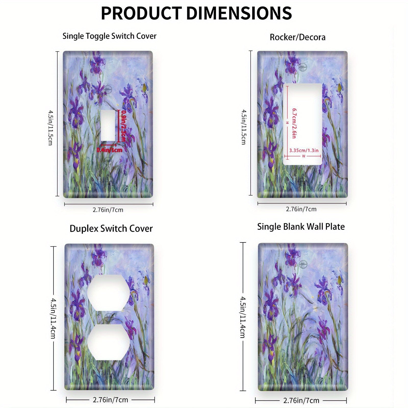 Monet Iris san'at bosma yoritgich qopqog'i ichki/tashqi foydalanish uchun, yotoqxona yoki oshxonada oson o'rnatiladi.