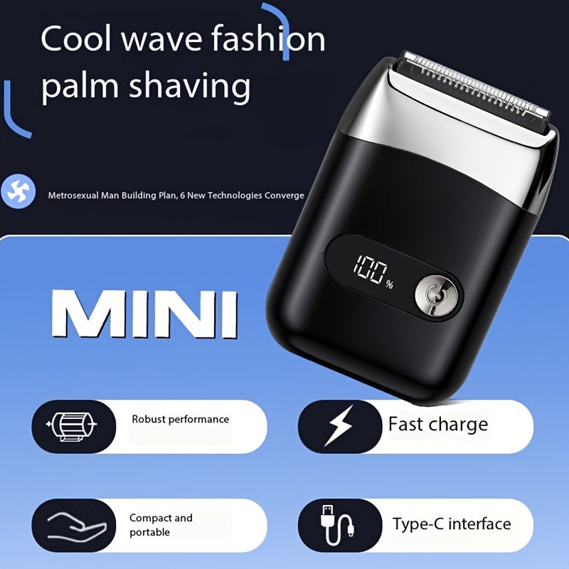 Aluminum foil shaver with LED display USB rechargeable dual blade portable for beard trimming travel