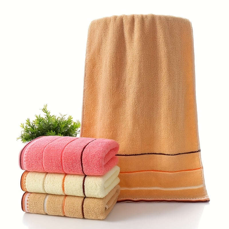 3-Piece Polyester Towel Set Woven Soft Absorbent Quick-Dry Bathroom Kitchen