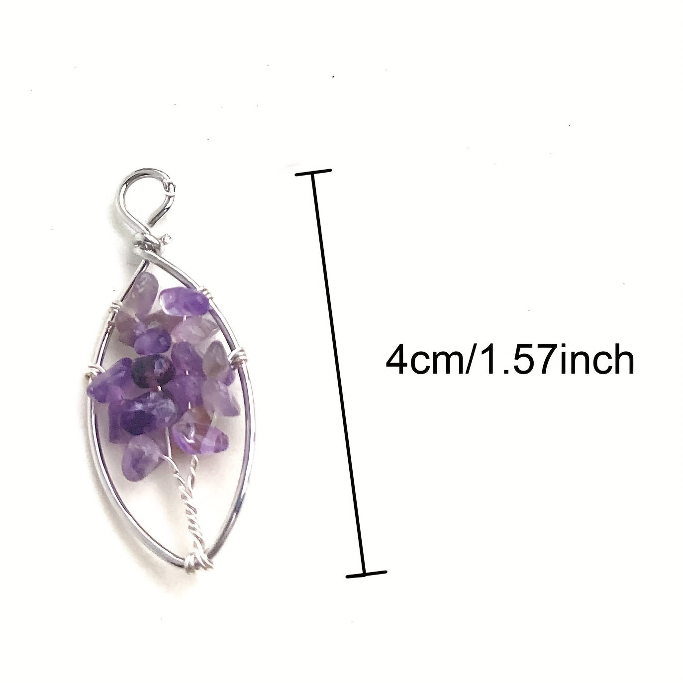 Set of 10 Tree of Life and Eye Pendants with Natural Crystal Stones for Jewelry Making