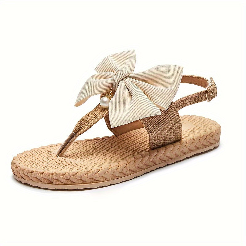 Women Flat Beaded Butterfly Sandals for Summer Beach Vacation