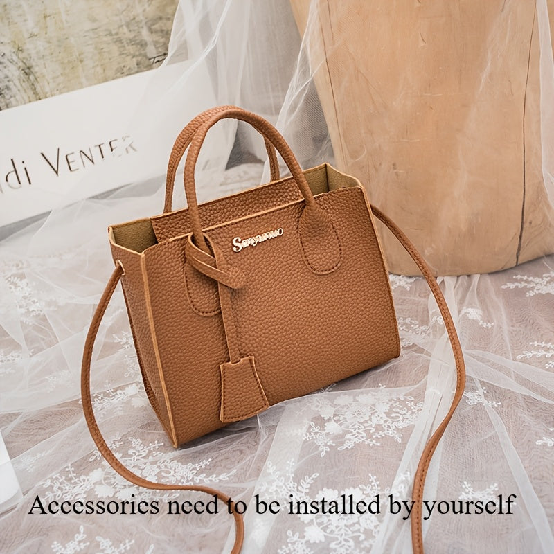 Ladies Handbags Zipper Closure PU Lychee Pattern Small Crossbody Bag for Women