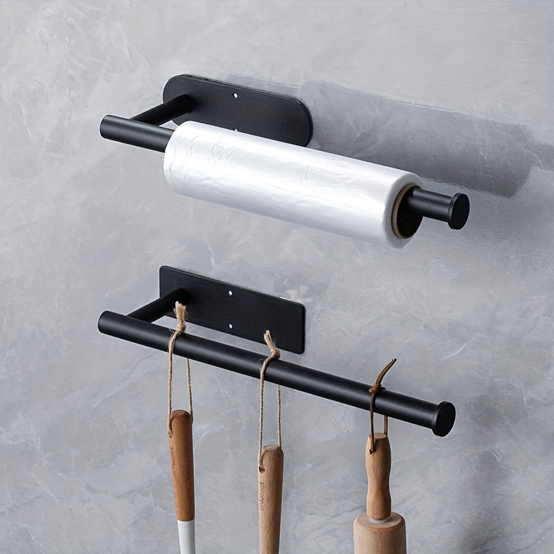 Stainless Steel Kitchen and Bathroom Paper Towel Holder Non-Perforated Shelf