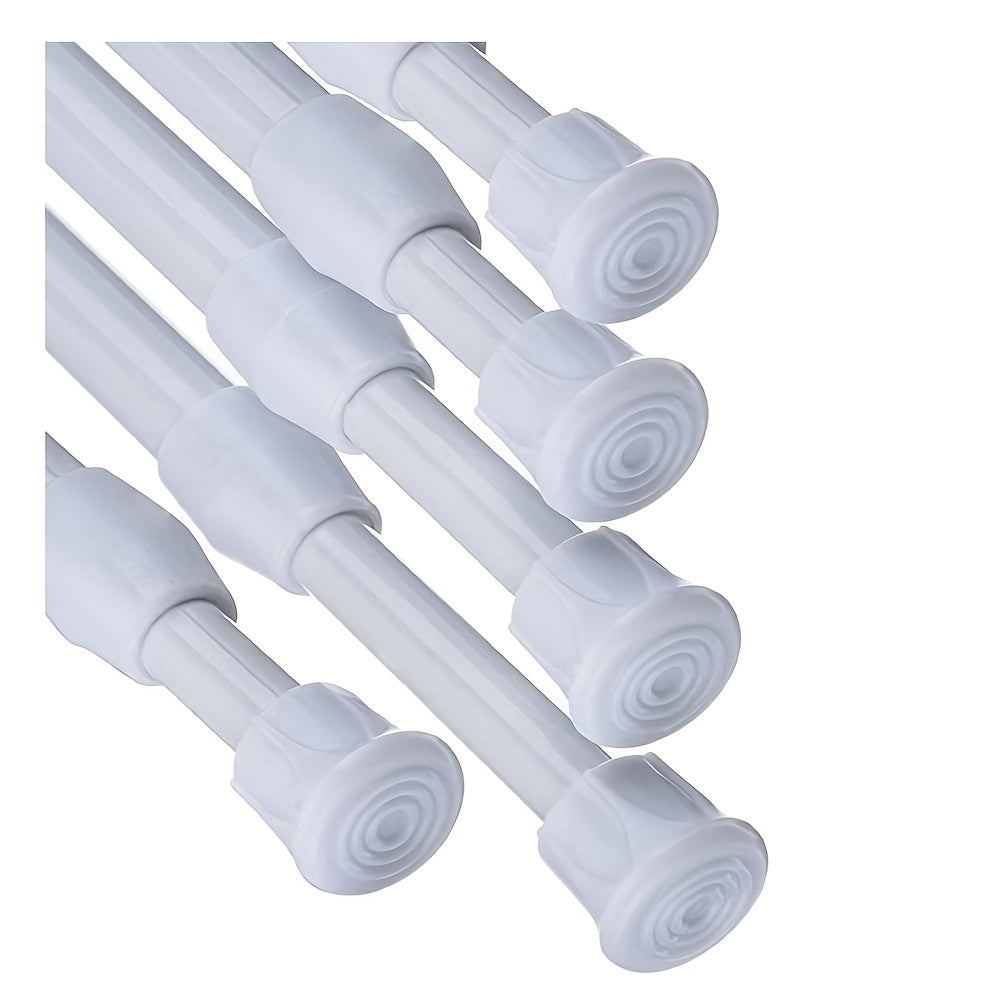 Adjustable White Metal Spring Tension Curtain Rod for Kitchen Bathroom Window Wardrobe