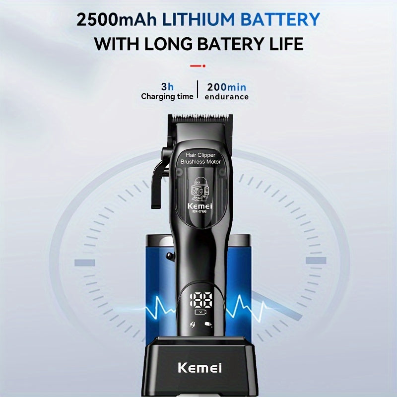 Cortapelos profesional con pantalla digital, batería de litio recargable por USB, alta potencia para uso en salón