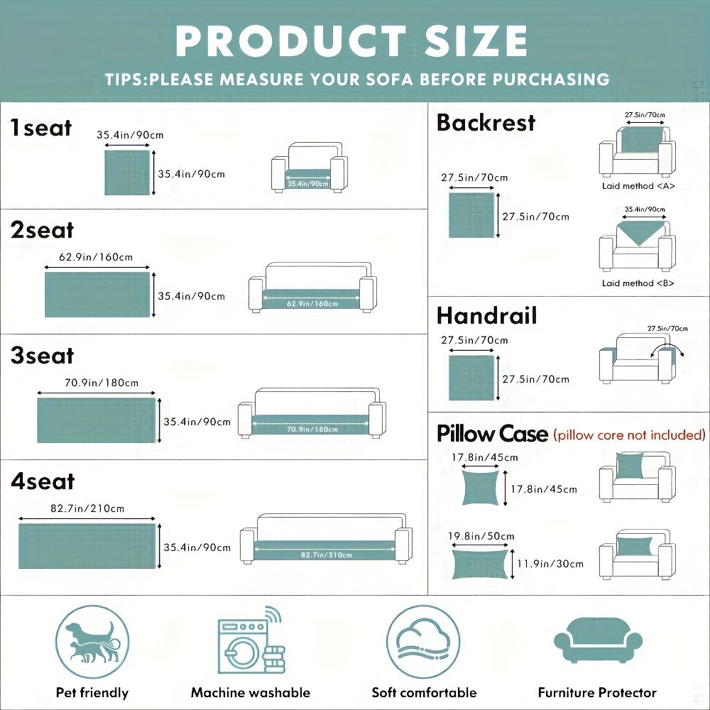 Beige Faux Rabbit Fur Sofa Cover for 1-4 Seaters with Floral Leaf Pattern Non-Slip Washable