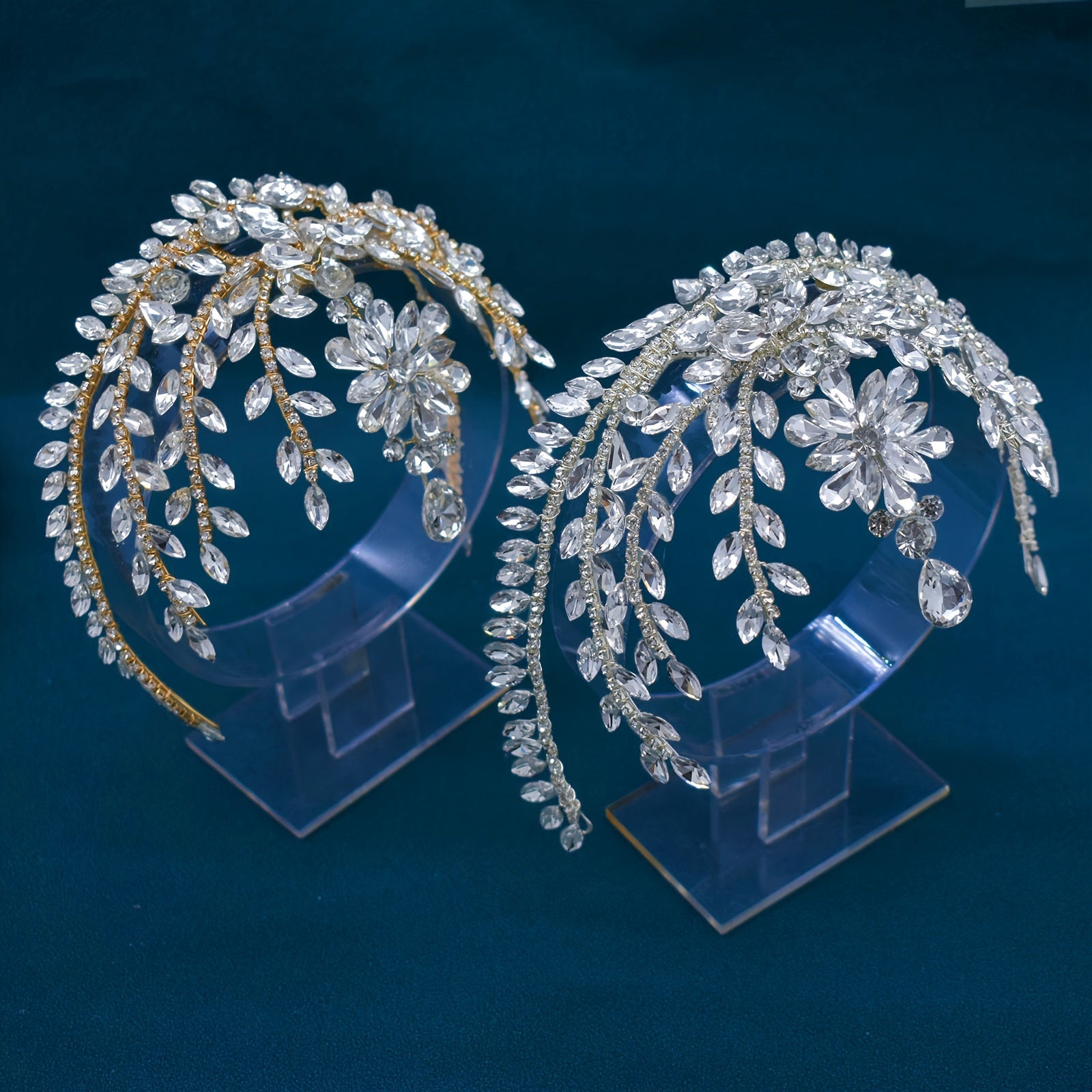 Bridal Rhinestone Headband Wedding Tiara Hair Jewelry for Brides