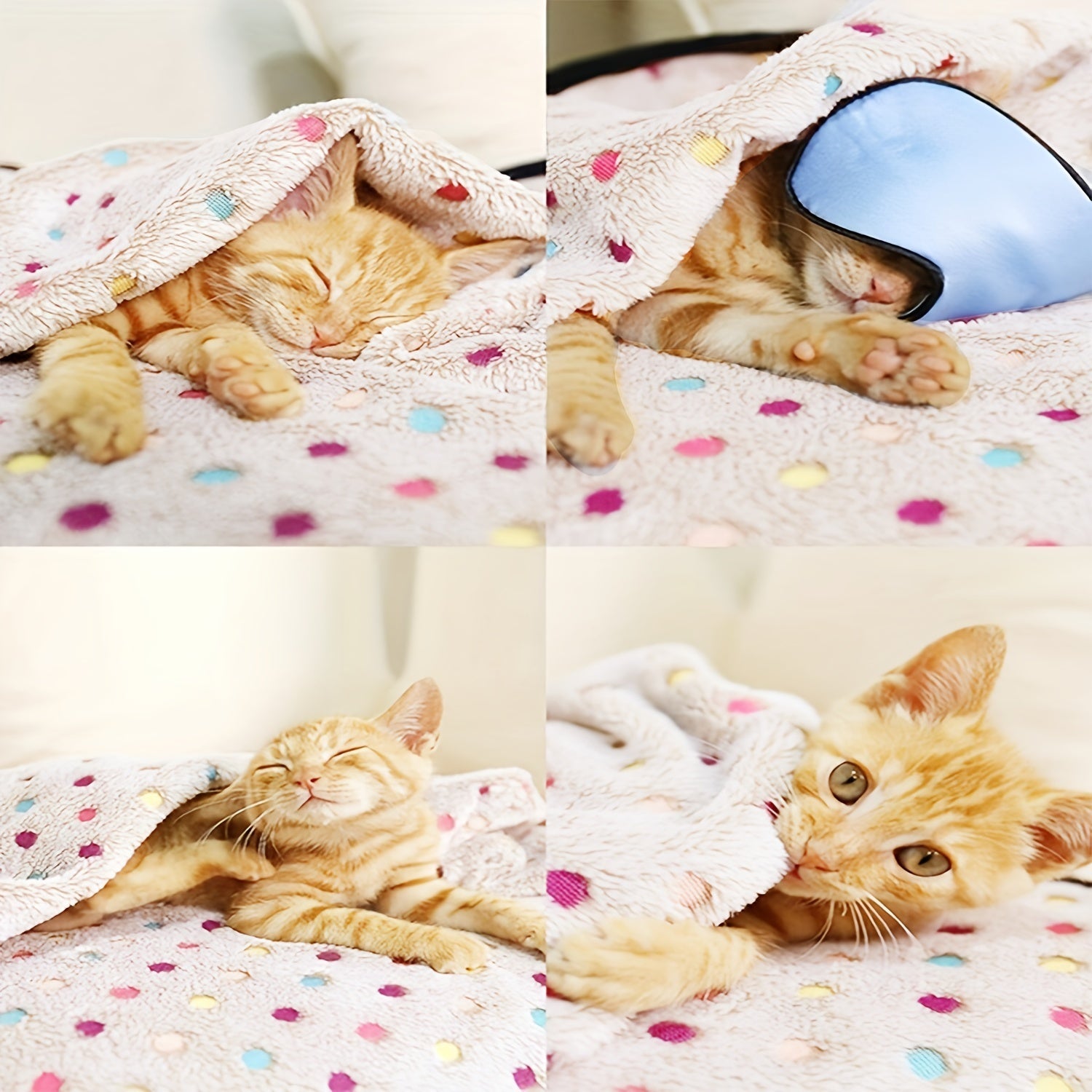 Coral Fleece Pet Blanket for Dogs and Cats Warm Snuggle Bed Cover