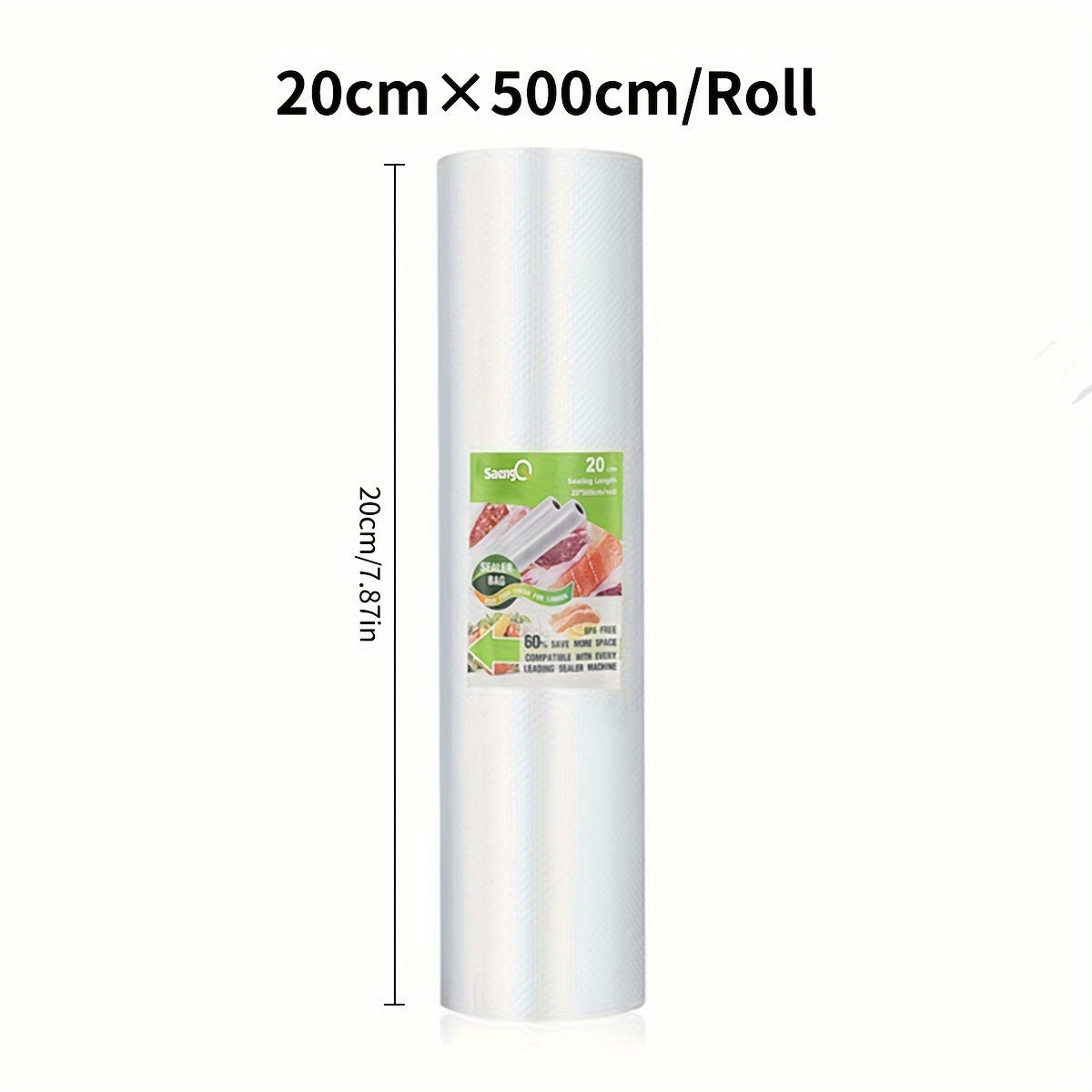 Bolsa desechable transparente de textura en rollo con malla para almacenamiento y organización de alimentos