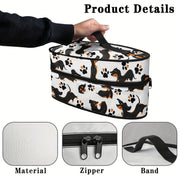 Portable Iron Storage Bag for Dachshund, Travel Case with Dual Zippers