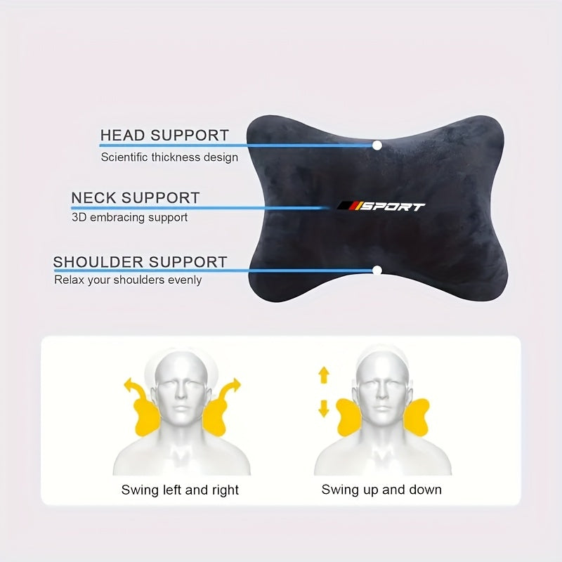 Car Seat Neck Guard Headrest Soft Breathable Plush Memory Foam | Universal Fit