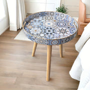 Decorative Sculpture and Wooden Tray with Detachable Legs for Bohemian Coffee Table