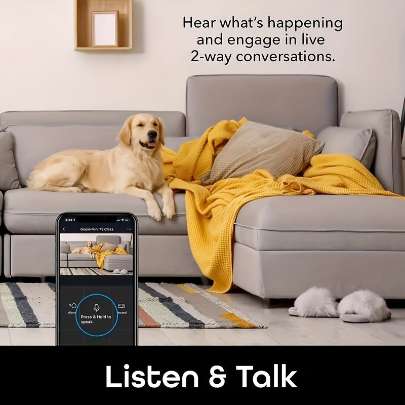 Cámara de seguridad inalámbrica con giro y inclinación de 360°, audio bidireccional, control remoto