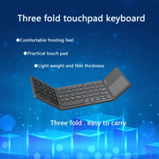 Wireless Foldable Compact Keyboard with Touchpad Type-C Charging and Frosted Finish