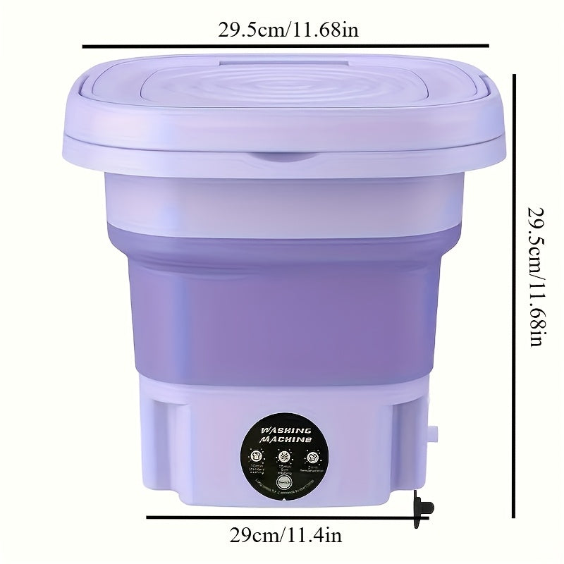 Portable 8L Folding Washing Machine for Travel and Home with Drying Rack