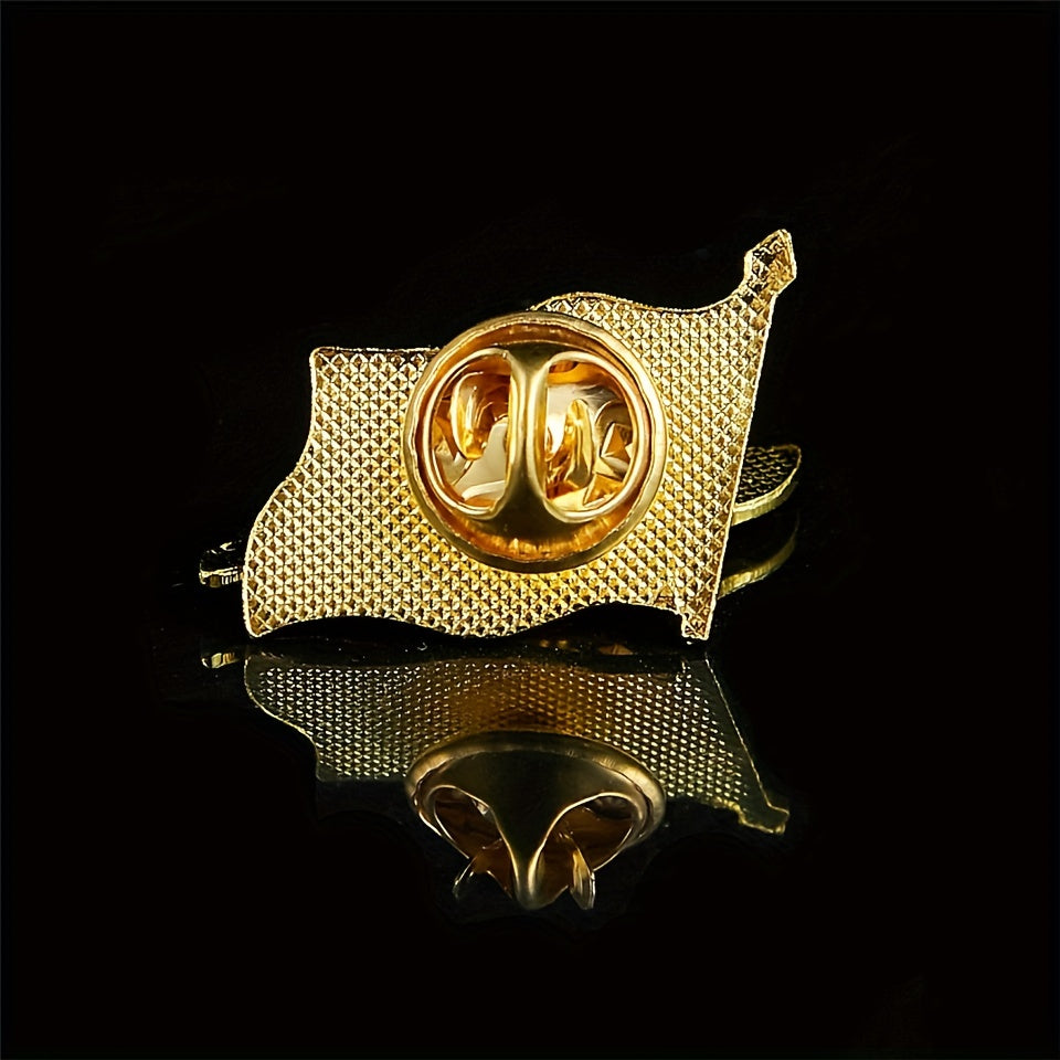 Uzbekistan National Flag Lapel Pin for Men Alloy Vintage Suit Jacket Accessory