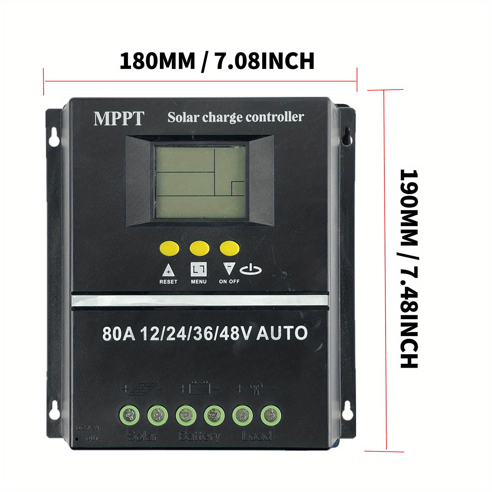 MPPT Solar Charge Controller 100A 80A 60A LCD Display Overcharge Protection for Lead Acid Lithium Batteries Black
