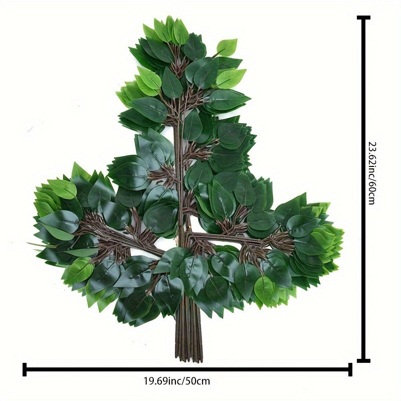 24pcs Artificial Banyan Tree Leaf Branches for Wedding Arches and Home Decor Green Plant Sprays