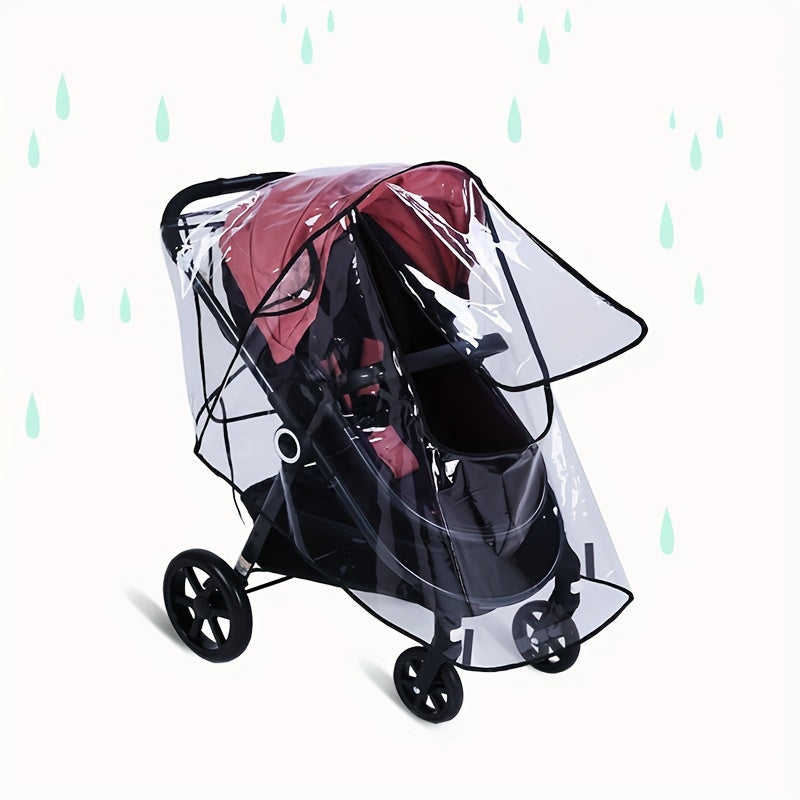 Baby Stroller Cover Waterproof Breathable Rain Wind Dust Insect Shield for All-Weather Use