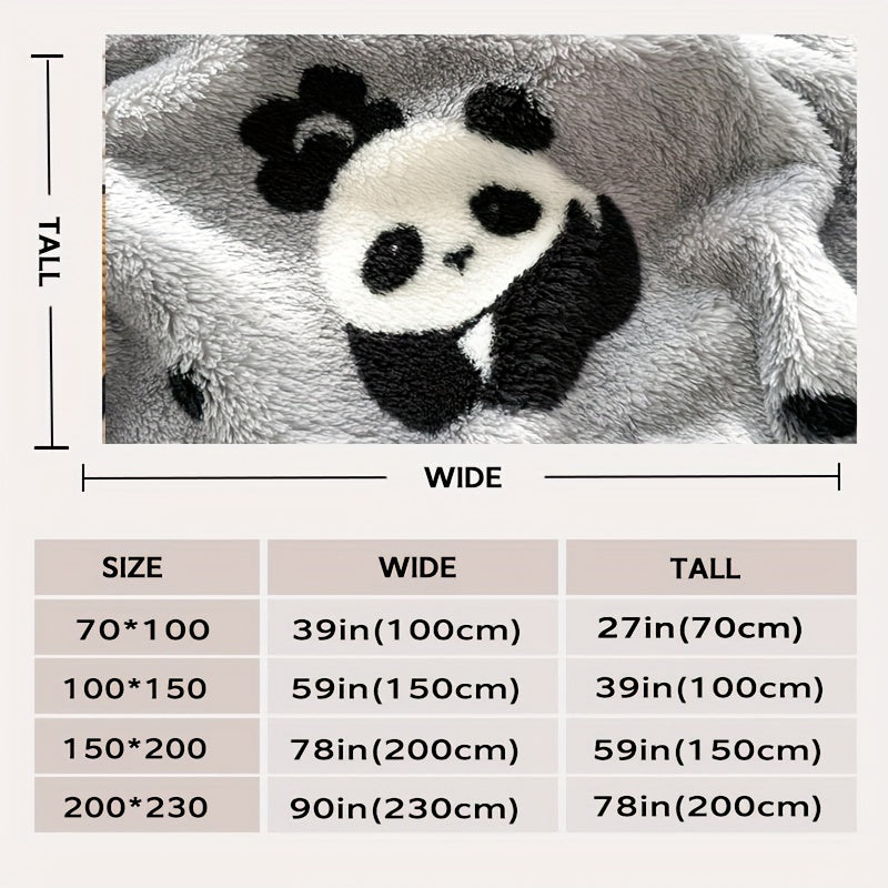 Soft Flannel Throw Blanket with Cozy Panda Design for All Seasons