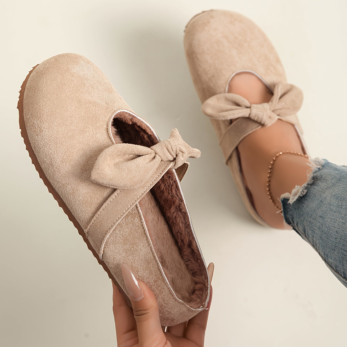 Women's Slip-On Loafers Faux Fur Lined Comfort Shoes for Casual and Formal Wear