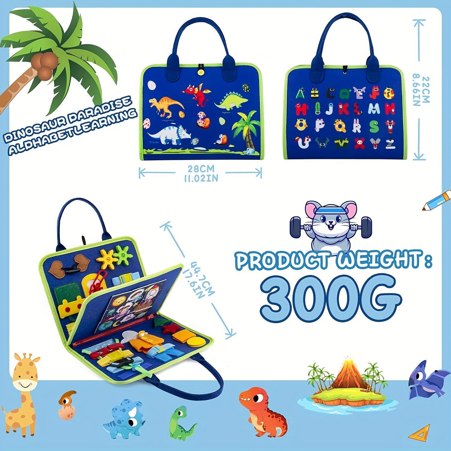 Children's Educational Toy Sensory Board for Developing Numbers Letters and Fine Motor Skills