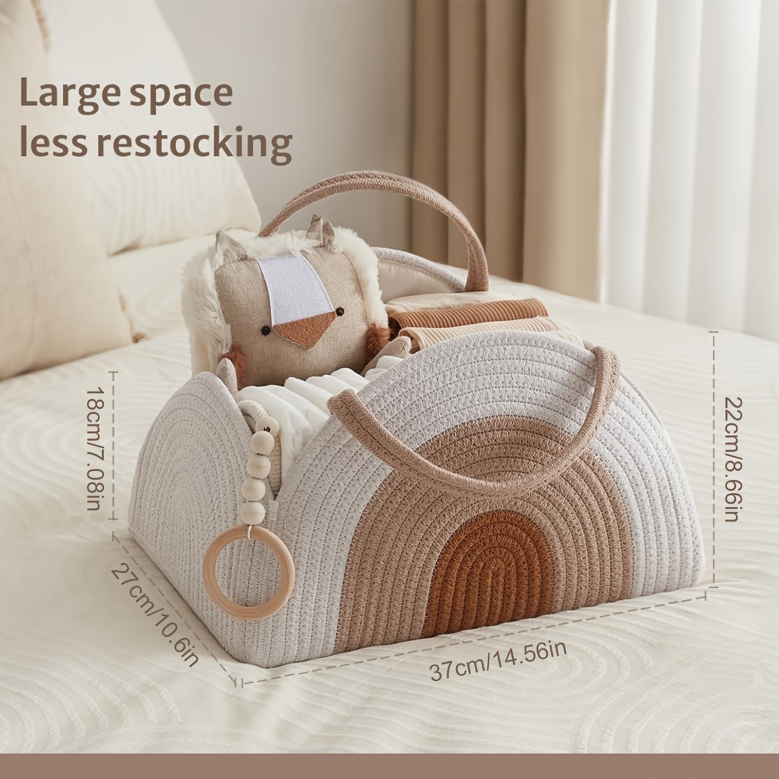 Sturdy Polyester Diaper Storage Bag for Boys and Girls Foldable with Buttons