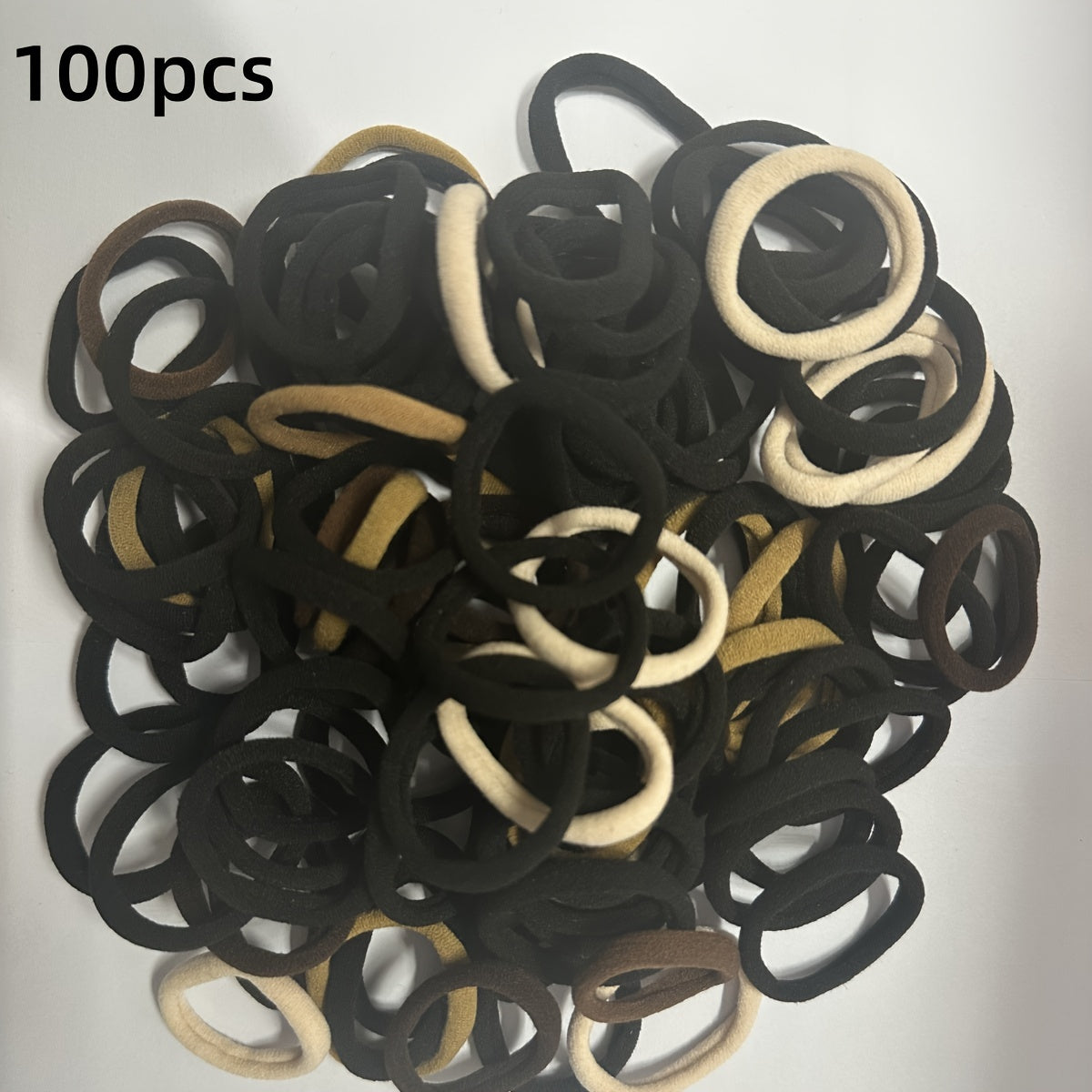 Black Hair Bands for Women and Girls Set of 50/100 High Elastic Rubber Ponytail Holders