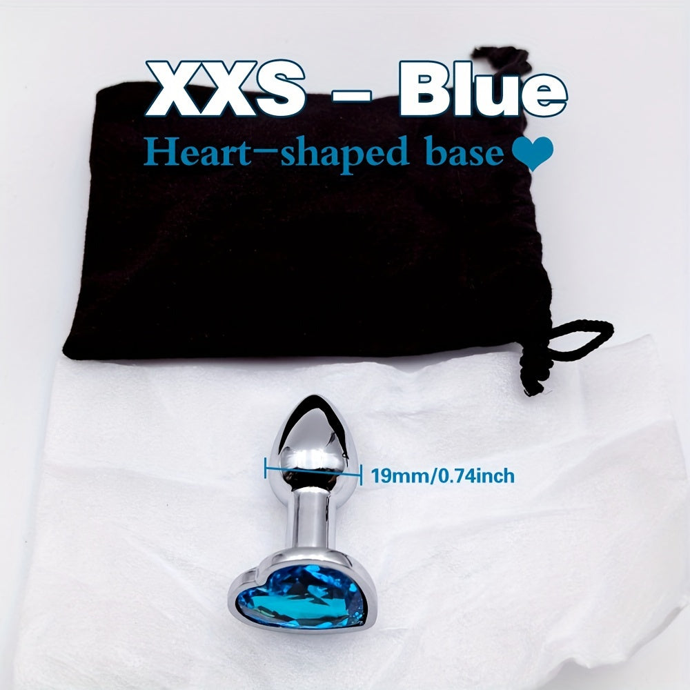 Adult Waterproof Mini Metal Anal Plug with Gemstone Base, Beginner-Friendly