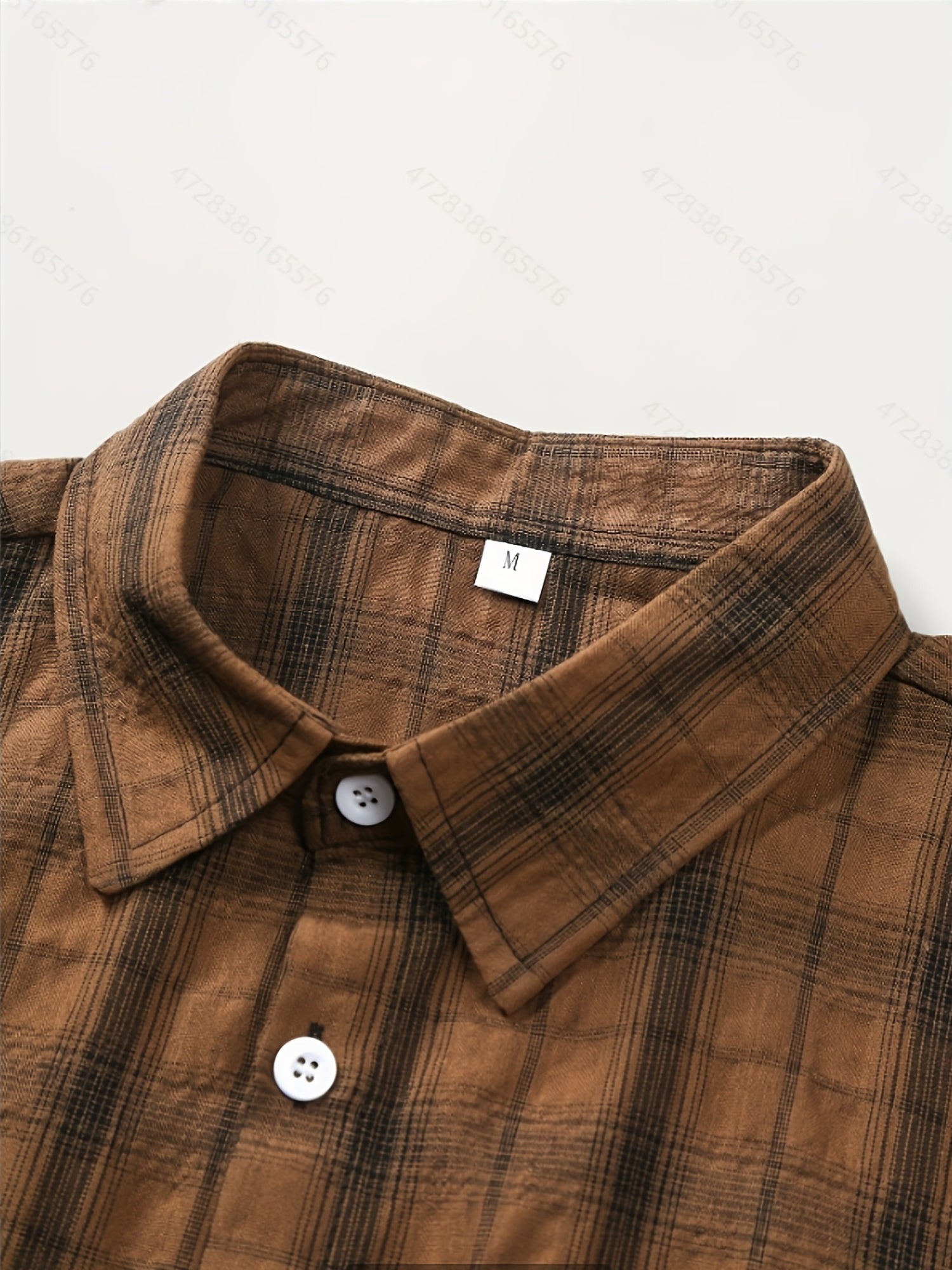 Men's Summer Casual Plaid Shirt Short Sleeve Lapel Cotton Polyester Rayon Regular Fit