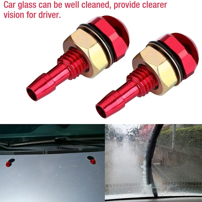 2pcs Aluminum Alloy Wiper Spray Nozzle Car Windshield Washer Nozzles Kit