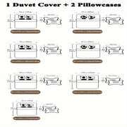 Red Rose Duvet Cover Set with 2 Pillowcases All-Season Polyester Zipper Closure