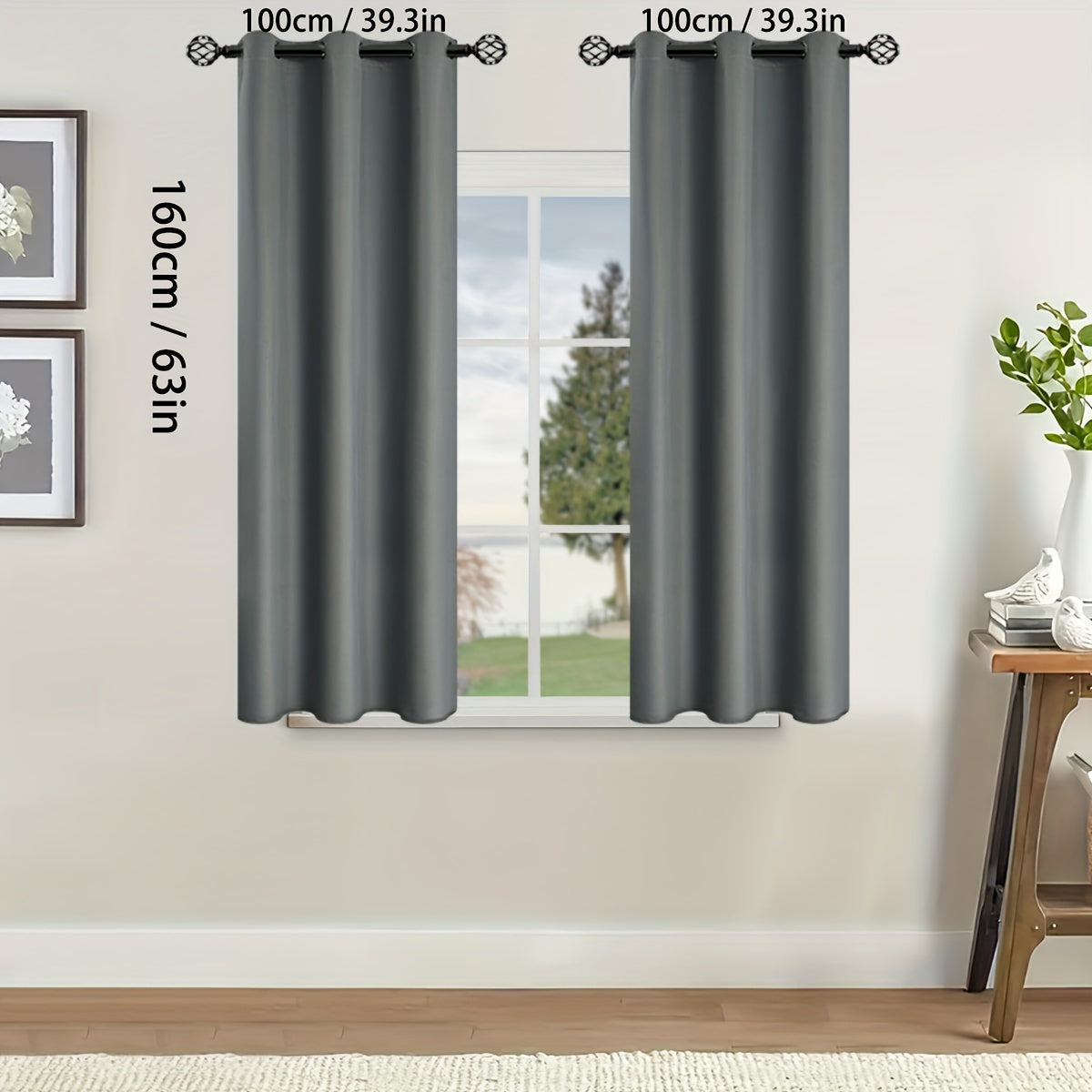 Blackout Curtains for Bedroom and Living Room, UV Protection, Easy Slide
