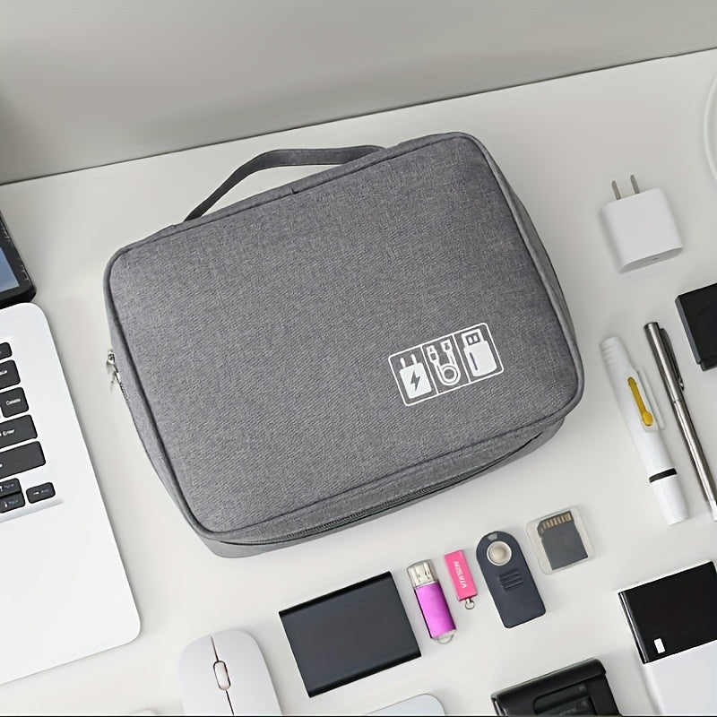 Polyester Digital Accessories Organizer Bag for Cables Headphones Hard Drive and Makeup