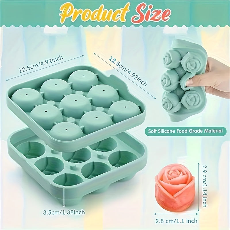 Silicone Rose Ice Cube Tray Food-Grade Freezer Kitchen Use for Ice Chocolates