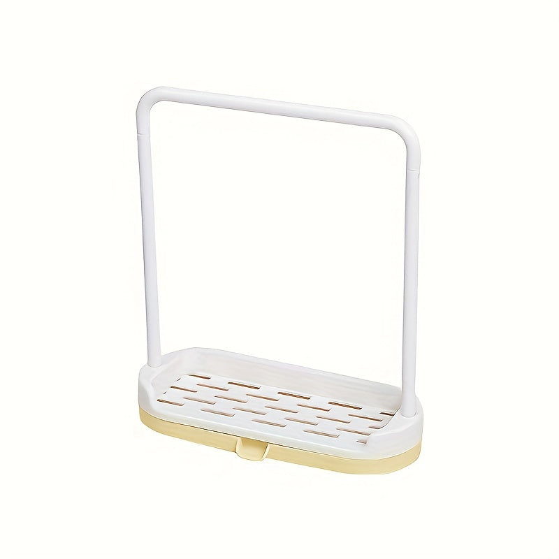 Estante de almacenamiento de plástico para encimera de cocina con soporte para toallas y organizador de secado de platos