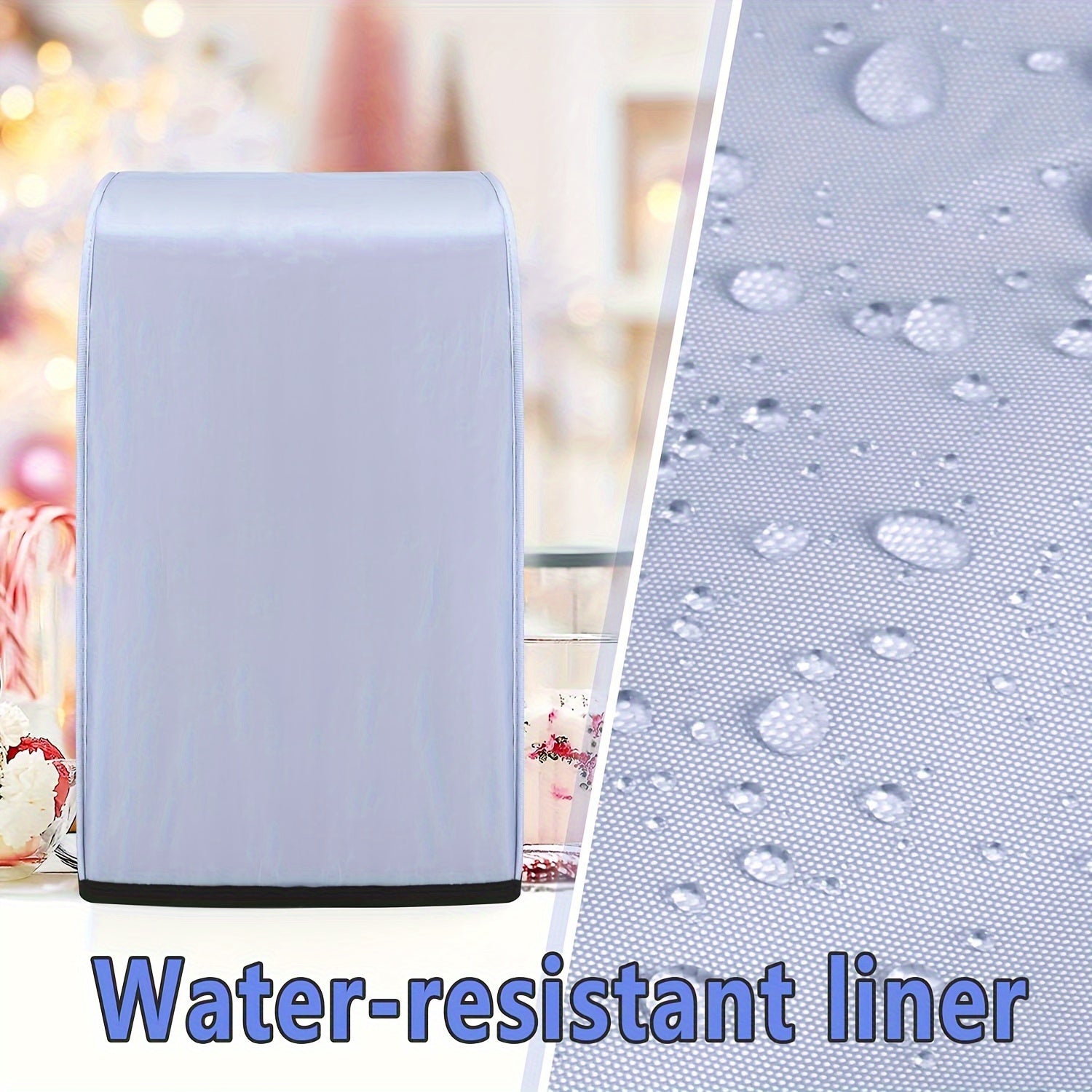 Black Quilted Dust Cover for Ice Cream Maker with Accessory Pockets