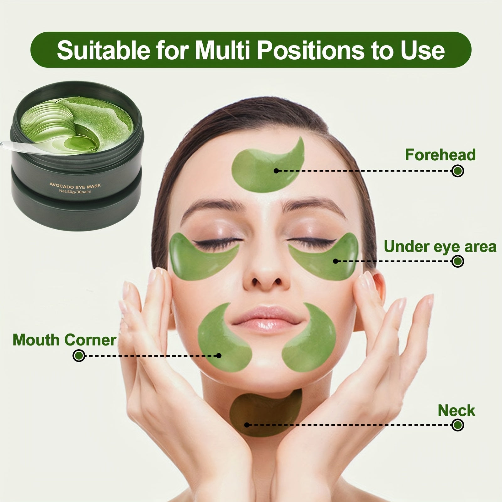 Women Hydrating Avocado Eye Mask Crystal Gel Nourishing Skin