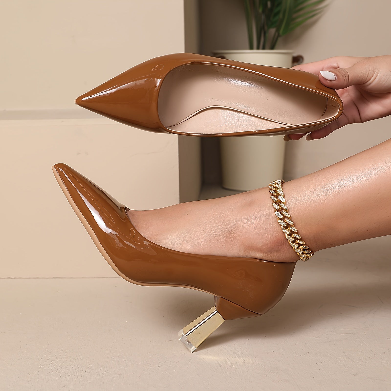 Women's Pointed Toe Thin Heel Shoes Versatile High Heels